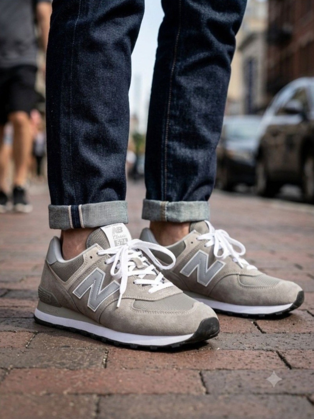 New Balance 574 Classic Suede Sneakers in Grey. Size 16
